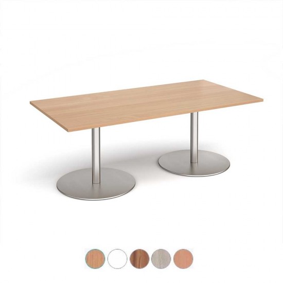 HENLEY Contemporary Rectangular Boardroom Table with Circular Base 1800/2000mm