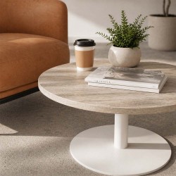 PESCARA Round Coffee Tables with Trumpet Base