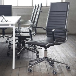 LUCERA Contemporary Designer Black Leather Office Chairs