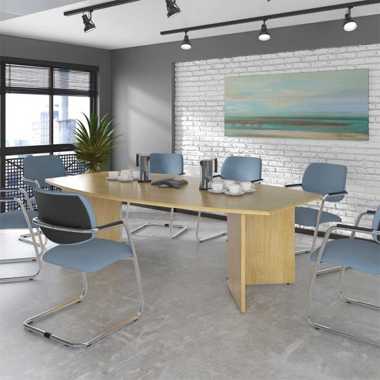 MILTON 2400mm Boat Shaped Wooden Boardroom Tables with Arrow Head Legs 