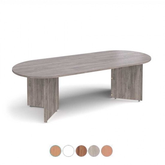 MILTON 2400mm Rounded End Wooden Boardroom Tables with Arrow Head Legs 