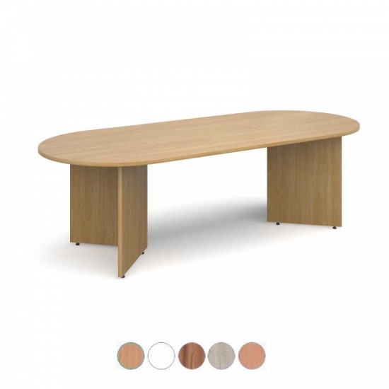 MILTON 2400mm Rounded End Wooden Boardroom Tables with Arrow Head Legs 