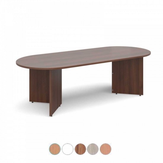 MILTON 2400mm Rounded End Wooden Boardroom Tables with Arrow Head Legs 