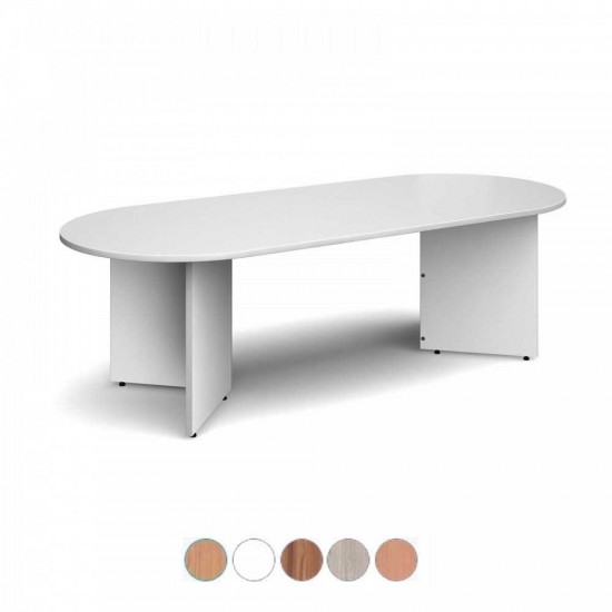 MILTON 2400mm Rounded End Wooden Boardroom Tables with Arrow Head Legs 