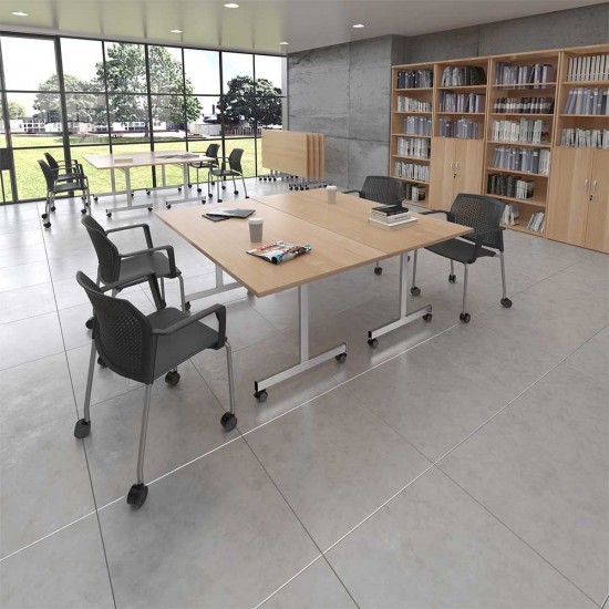PLATZ  Space Saving Rectangular Fliptop Folding Conference Tables