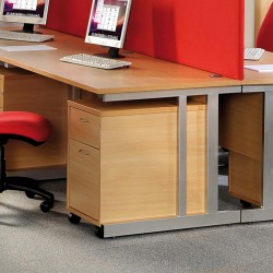 DELUXE 2 Drawer Mobile Filing Pedestal