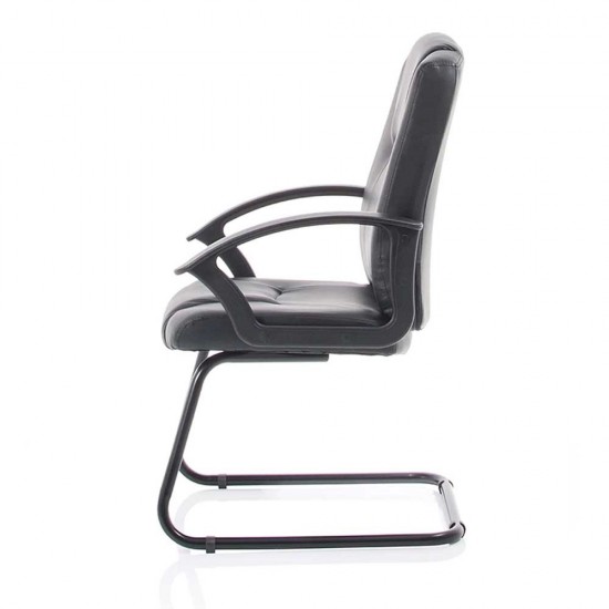 ACCENT Cantilever Frame Black Leather Effect Office Visitor Chair