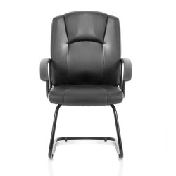 ACCENT Cantilever Frame Black Leather Effect Office Visitor Chair