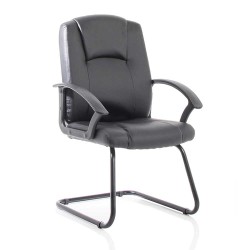 ACCENT Cantilever Frame Black Leather Effect Office Visitor Chair