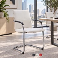 JULES White Leather Office Visitor / Boardoom Chairs