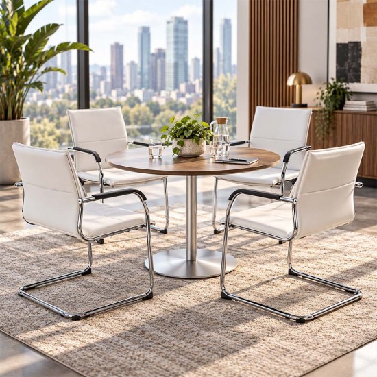 JULES Red Leather Office Visitor Boardoom Chairs