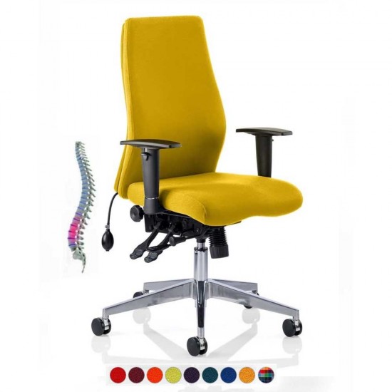 LOTUS FABRIC 24 Hour High Back Multi Function Ergonomic Office Chair, COLOUR SEAT + BACK