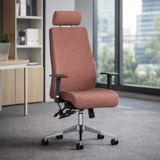 LOTUS FABRIC 24 Hour High Back Multi Function Ergonomic Office Chair, COLOUR SEAT + BACK