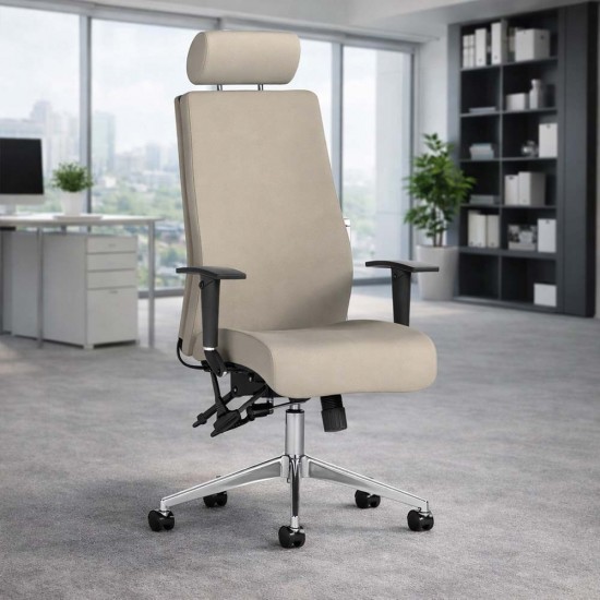 LOTUS FABRIC 24 Hour High Back Multi Function Ergonomic Office Chair, COLOUR SEAT + BACK