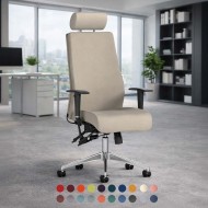 LOTUS FABRIC 24 Hour High Back Multi Function Ergonomic Office Chair, COLOUR SEAT + BACK
