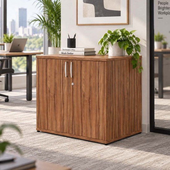 PACIFIC Desk High 600mm Deep Wooden Office Storage Cupboard