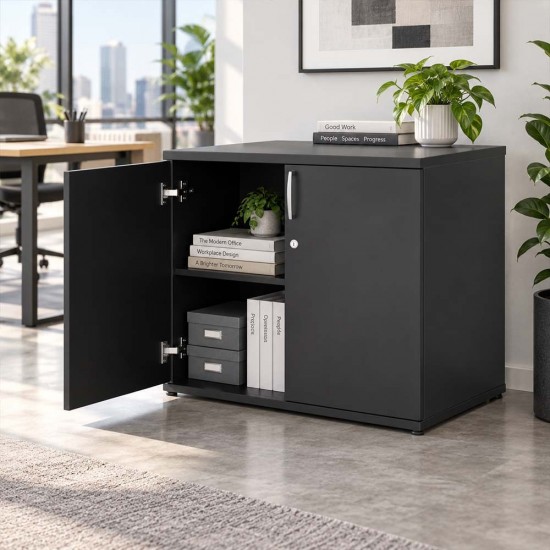 PACIFIC Desk High 600mm Deep Wooden Office Storage Cupboard