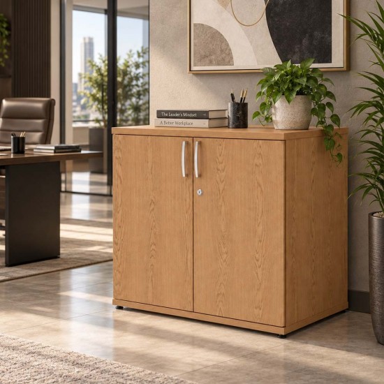PACIFIC Desk High 600mm Deep Wooden Office Storage Cupboard