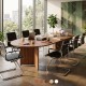 PACIFIC 2400mm Rounded End Wooden Boardroom Table with Arrow Head Legs 