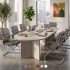 PACIFIC 2400mm Rounded End Wooden Boardroom Table with Arrow Head Legs 