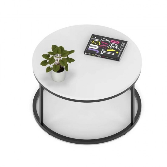 ELAPSE Round Coffee Table | Office Breakout Furniture ELAPSE round office breakout coffee table with metal frame