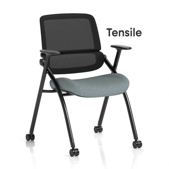 STRATA Bespoke Colour choice Mesh Back Space Saving Folding Conference Training Room Chair with Arms