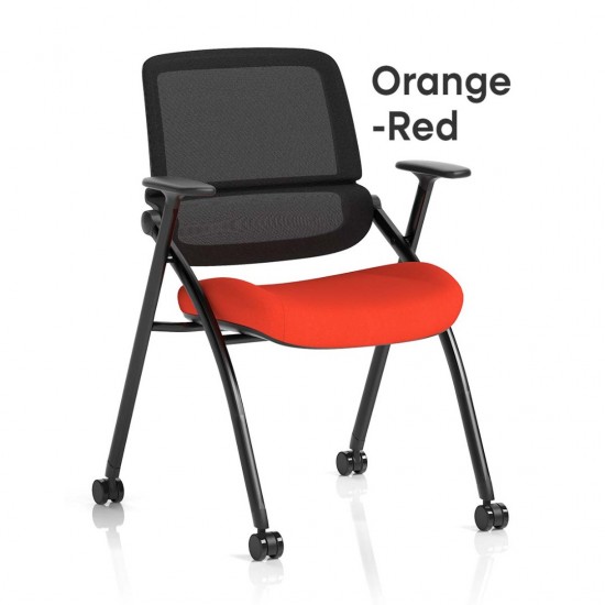 STRATA Bespoke Colour choice Mesh Back Space Saving Folding Conference Training Room Chair with Arms