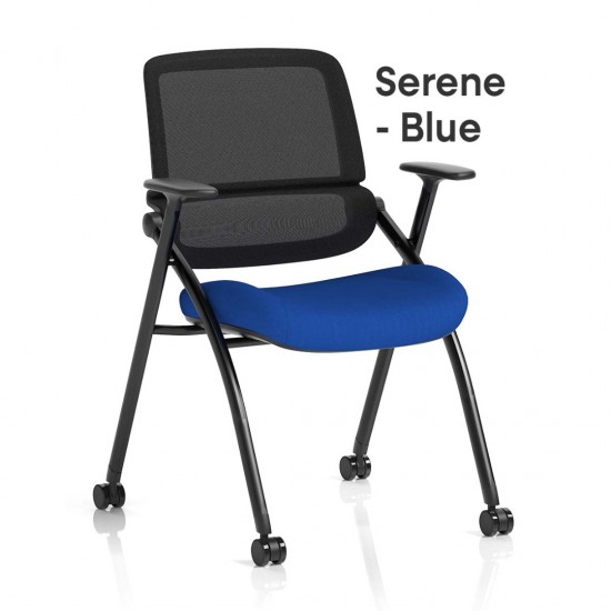 STRATA Bespoke Colour choice Mesh Back Space Saving Folding Conference Training Room Chair with Arms