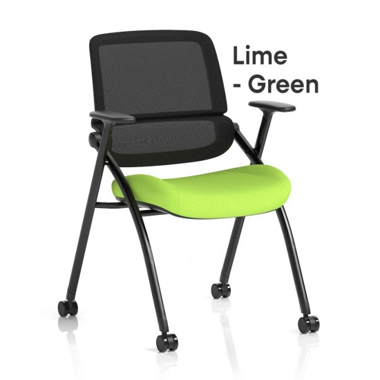 STRATA Bespoke Colour choice Mesh Back Space Saving Folding Conference Training Room Chair with Arms