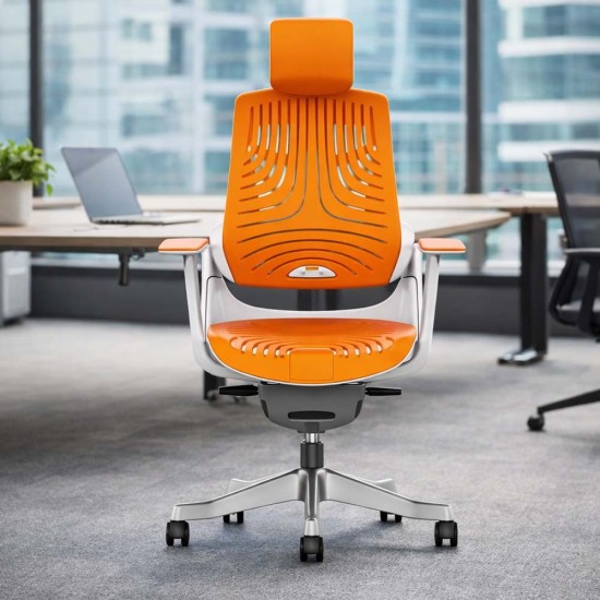 STORM-MK2 Designer Orange Elastane Ergonomic Office Chair