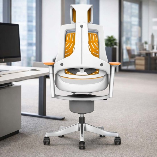 STORM-MK2 Designer Orange Elastane Ergonomic Office Chair