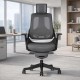 STORM-MK2 Dark Grey Mesh Ergonomic Office Chair - Black Shell