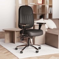 VANGUARD LEATHER 24 Hour Black Executive Leather Office Chair