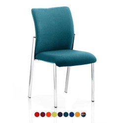 BARNES Meeting Room Chairs without Arms, Chrome Frame, Bespoke Colour Seat + Back