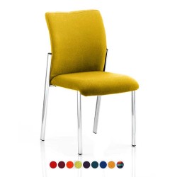 BARNES Meeting Room Chairs without Arms, Chrome Frame, Bespoke Colour Seat + Back
