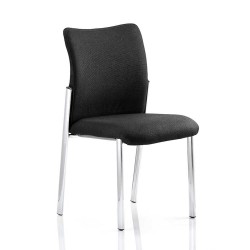 BARNES Black Fabric Stackable Meeting Room Chairs No Arms 