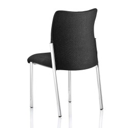 BARNES Black Fabric Stackable Meeting Room Chairs No Arms 