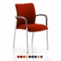 BARNES Meeting Room Chairs with Arms, Chrome Frame, Bespoke Colour Seat + Back