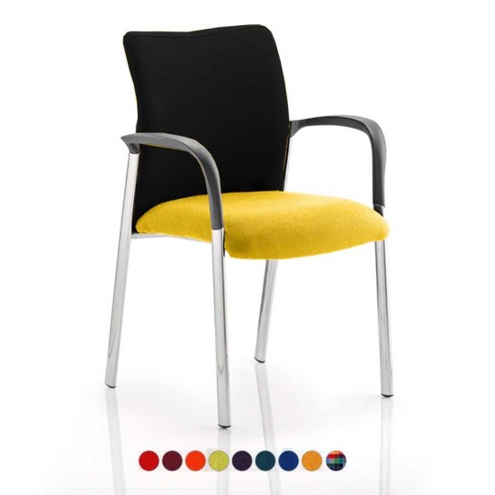 BARNES Fabric Back Meeting Room Chairs, Arms, Bespoke Colour Seat 