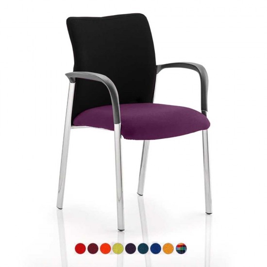 BARNES Fabric Back Meeting Room Chairs, Arms, Bespoke Colour Seat 