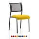 CONCEPT BLACK Stackable Meeting Room Chair, Black frame, Mesh Back, No Arms, Bespoke Colour Seat