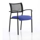 CONCEPT BLACK Stackable Meeting Room Chair, Black frame, Mesh Back, With Arms, Bespoke Colour Seat