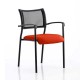 CONCEPT BLACK Stackable Meeting Room Chair, Black frame, Mesh Back, With Arms, Bespoke Colour Seat