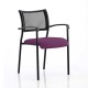 CONCEPT BLACK Stackable Meeting Room Chair, Black frame, Mesh Back, With Arms, Bespoke Colour Seat