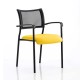 CONCEPT BLACK Stackable Meeting Room Chair, Black frame, Mesh Back, With Arms, Bespoke Colour Seat