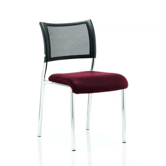 CONCEPT CHROME Stackable Meeting Room Chair, Chrome Frame, Mesh Back, No Arms, Bespoke Colour Seat