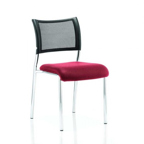 CONCEPT CHROME Stackable Meeting Room Chair, Chrome Frame, Mesh Back, No Arms, Bespoke Colour Seat