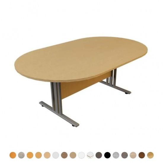 GIOVANNI Quality Boardroom Meeting Table, Oval, D-End or Boat Shaped