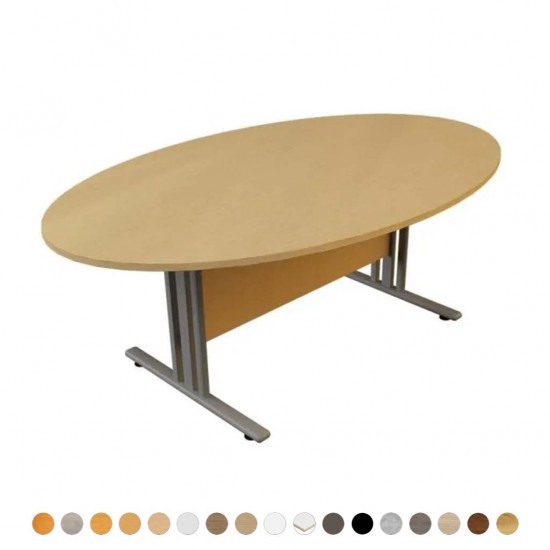 GIOVANNI Quality Boardroom Meeting Table, Oval, D-End or Boat Shaped