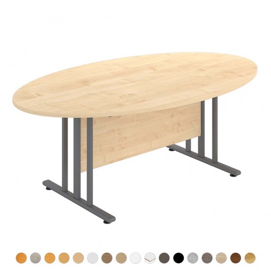 GIOVANNI Quality Boardroom Meeting Table, Oval, D-End or Boat Shaped